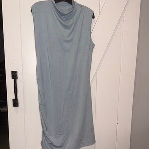 Chic Sleeveless soft blue Midi Dress